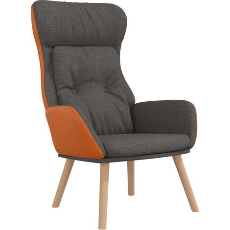 Maison Exclusive - Poltrona Rilassante Grigio Scuro in Tessuto e PVC (1/5)