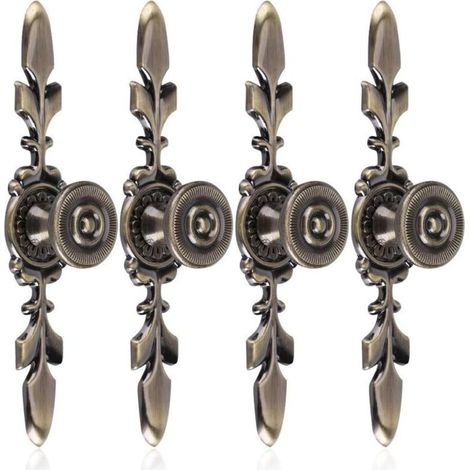 Schubladengriffe im Vintage-Stil – für Möbel, Schränke, Kleiderschränke, Schubladen – mit Schrauben – Antikbronze – 4 Stück (1/5)