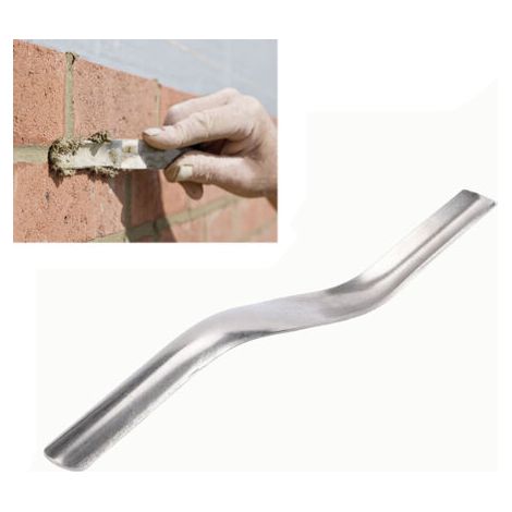 Jointoyeur à briques 3/4 x 7/8 po en acier inoxydable, outil à double extrémité pour jointoyer les briques de cuisine, salle de bain, sol et fenêtre (1/5)