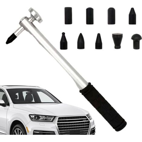 Ecleanfy - Outil de réparation de Bosses de Voiture, Strong Hammer Tap Down avec 9 têtes, Outils à Main Portables Kit de débosselage