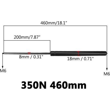 FENOPLASTICA1 pièces 350N 460mm Amortisseur à ressort de support de levage de vérins à gaz de voiture pour modèle de voiture universel (1/5)