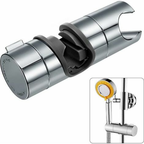 Replaceable Handheld Shower Holder, Shower Head Holder, 18-25MM Diameter Adjustable, Chrome ABS (Silver) (1/4)