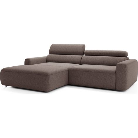 Selsey Fando - Ecksofa mit Schlaffunktion, L-Form, Flechtstoff Hellbraun, 252 cm - links (1/5)