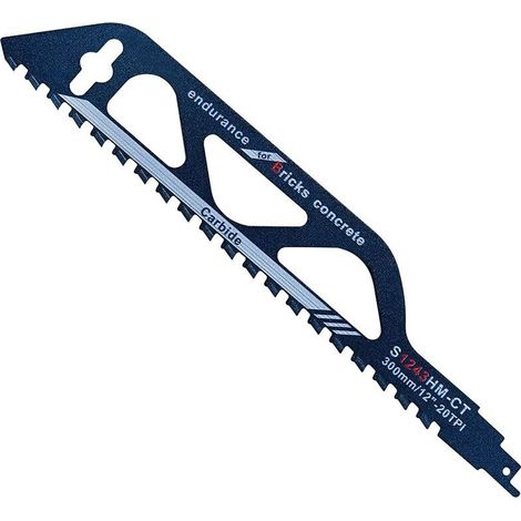 Lame de scie sabre 305 mm – Carbure de tungstène pour métal, bois, pierre – Coupe rapide et précise pour béton cellulaire et brique - S1243HM (1/5)