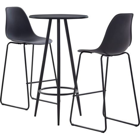 Set da Bar 3 pz in Plastica Nero vidaXL (1/5)