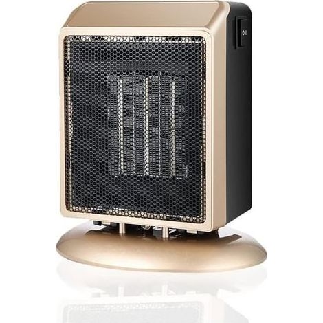 Chauffage Soufflant Électrique, Radiateur en Céramique Portable 400 W/900 W avec Protection Contre La Surchauffe Et Le Basculement pour Le Bureau De La Chambre À Coucher,d'or (1/4)