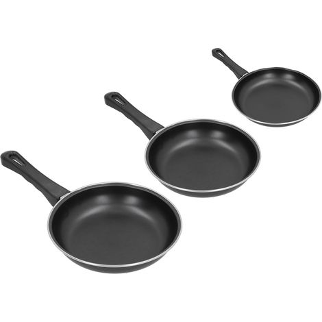 Set aus 3 Mini-Antihaftpfannen, Kochgeschirr für Induktions- und Gaskochfelder, kompakte Küchenutensilien. (1/5)
