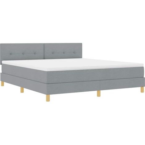 Maison Exclusive - Lit à ressort LED avec bandes LED Gris clair 180 x 200 cm tissu (1/5)