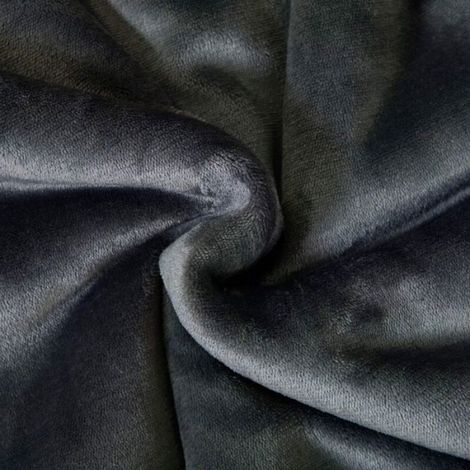 Couverture polaire sherpa double face taille lit king size 70 x100 cm gris fonc (1/4)