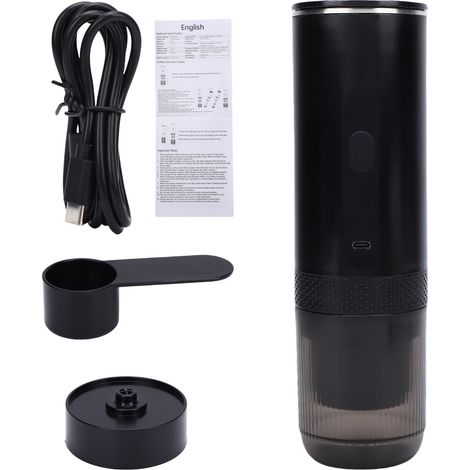 Machine à café portable sans fil 20 bars double usage capsules et poudre rechargeable compacte noire pour voyage bureau (1/4)