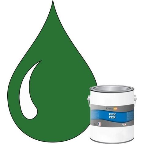 Peinture - POK - Glycérophtalique - 1L - RAL 6001 Vert émeraude - Antirouille Métaux Ferreux (1/4)