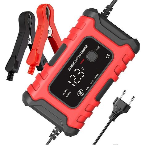 Motorrad-Batterieladegeräte 12V6A Vollautomatische intelligente Batterieladegeräte Erhaltungsladegeräte Tragbares Erhaltungsladegerät