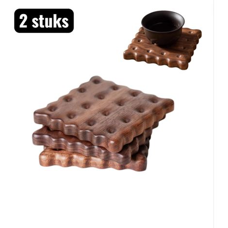 lot de 2 sous verres sets de table sous verres carrés en bois massif sous verres carrés pour tasses à biscuits protège tables en bois naturel bois de noyer (1/5)