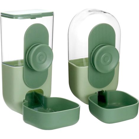 Distibuteu Automatique de Nouitue 870 ML et Distibuteu d'eau 800 ML pou héissons, Lapins, Poules, Petits Chats et Chiens, Mangeoie Automatique su Cage (1/4)