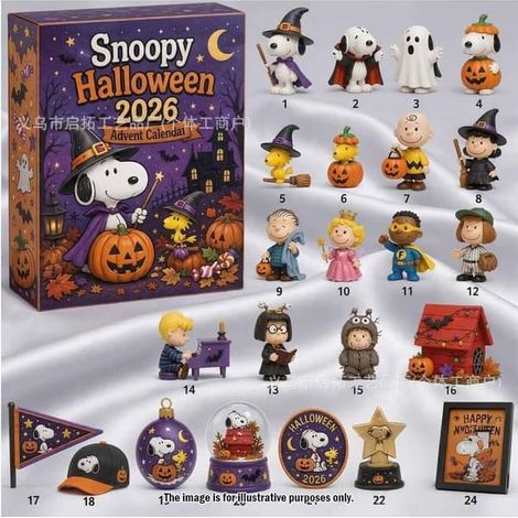 Calendrier de l'Avent Havsglas Tomte 2026 – Liten Tomte Julnedräkning Snoopy (1/5)