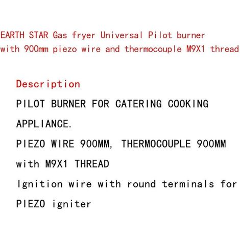 Veilleuse de Brûleur à Gaz Universelle avec Fil de Piezo de 900 mm et Fil Thermocouple M9 x 1 (1/5)