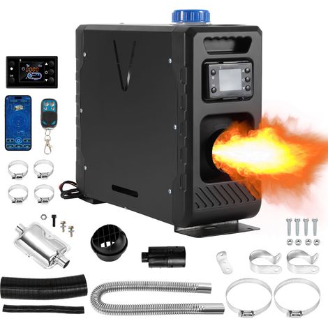 TolleTour 12/24 V Diesel Standheizung 8 kW 1-Auslass Luftheizung Dieselheizung Air Heater Bluetooth App LCD Fernbedienung für Auto LKW Wohnmobil Camper Schwarz (1/5)