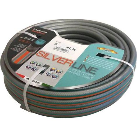 Tubo Retinato Mod. Silverline Antialga Da Irrigo/Giardino Da 1"X25 Mt.