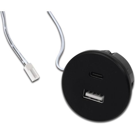 Hera Usb-A + Usb-C Steckdose 24V schwarz 20W