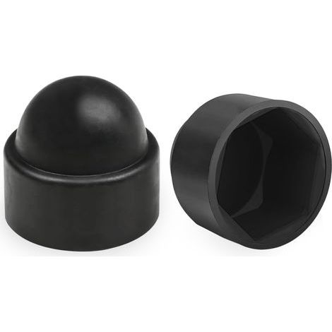 Cache-Écrou M10 - 25 pièces, Cache-Écrou Plastique Protection 17mm - Noir, Pour Écrou/Vis (1/5)