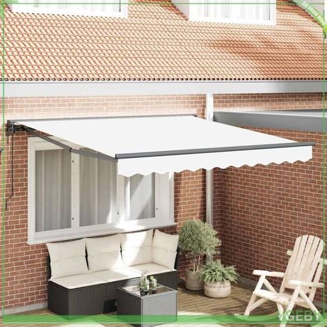 Store rétractable - FAF7291712448119 - Blanc - 350 x 250 cm - Télécommande (1/5)