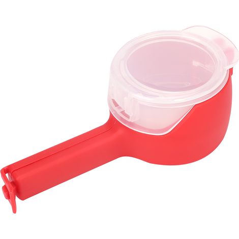 Pince à fermeture pour sacs plastiques, pince de conservation des aliments, outil de cuisine (rouge) (1/5)