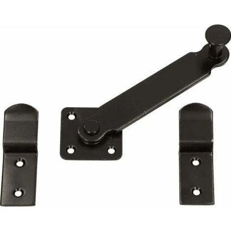 Loquet à Levier pour volet 140 mm Verrou de volet Double Porte Revêtement en Poudre Noir (1/5)