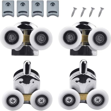 Lot de 2 Roulettes de Porte de Douche 23 MM, Rouleau de Porte de Douche 23 MM de Diamètre, Convient au Verre de 4 à 6MM (1/5)