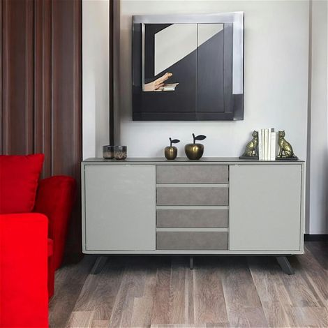 Buffet contemporain en verre gris clair OTTAWA (1/5)