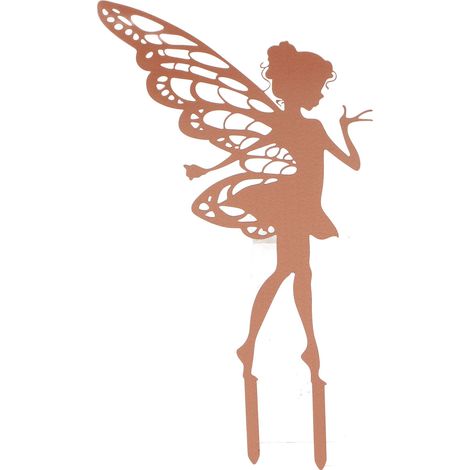 Metallene Gartenfee-Silhouette – Elfen-Dekoration für Garten und Terrasse