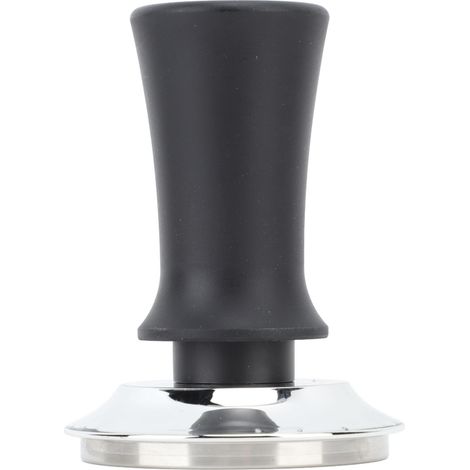 58-mm-Kaffeetamper, ausgewogenes Design, Edelstahl, einfach zu bedienen, für Heimcafés, schwarze Farbe, flacher Boden. (1/5)