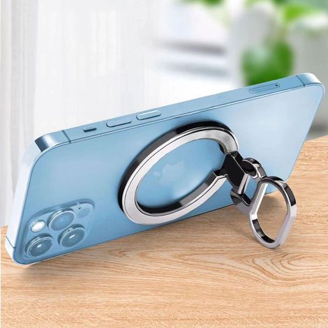 Silberner magnetischer Handyhalter, kompatibel mit MagSafe-Halterung, Handygriff für iPhone 14/13/12, verstellbarer Ständer (1/5)