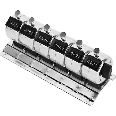 Compteur mécanique manuel en métal, 4 chiffres, 6 unités, en acier inoxydable. (1/5)