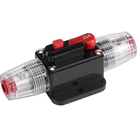 Disjoncteur, réinitialiser Les Porte-fusibles de disjoncteur Porte-fusible de commutateur Automatique pour la Protection du système Audio de Bateau Marin Automobile(20A) (1/5)