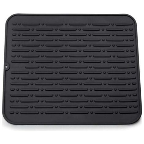 Tapis de Séchage (Noir) Vaisselle XL en Silicone 45 x 40 cm Garantie à Vie (1/4)