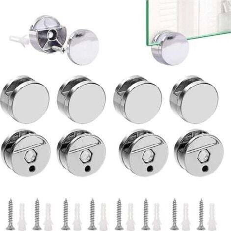 Miroir Clips, 8 Pièces Support d'Étagère En Verre En Alliage De Zinc, Fixations De Miroir Pour La Fixation Des Miroirs En Verre (1/5)