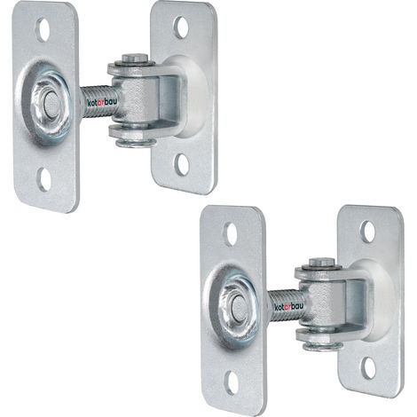 KOTARBAU® Lot de 2 Charniere Portail - Acier Galvanisé - M12 - Réglable 50-70 mm - Argent - Charnière Portillon - Gond Portail Lourd