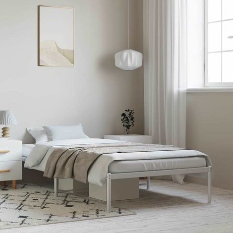 vidaXL Estructura de cama sin colchón metal blanco 100x190 cm (1/5)