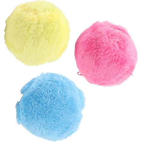 Balle de nettoyage automatique pour sols - Attirez l'attention de votre animal - Jouet interactif à bille avec revêtement en peluche (1/5)