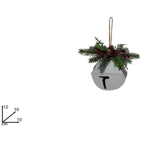 Campanaccio Bianco con Vischio DUE ESSE CHRISTMAS