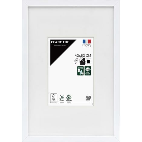 Cadre Photo Blanc 40x60 cm et 60x40 cm - Convient au A2 et Affiche Poster – Baguette fine et minimaliste - Cadre Photo Wild en Bois, Fabriqué en France - Verre acrylique Incassable (1/5)