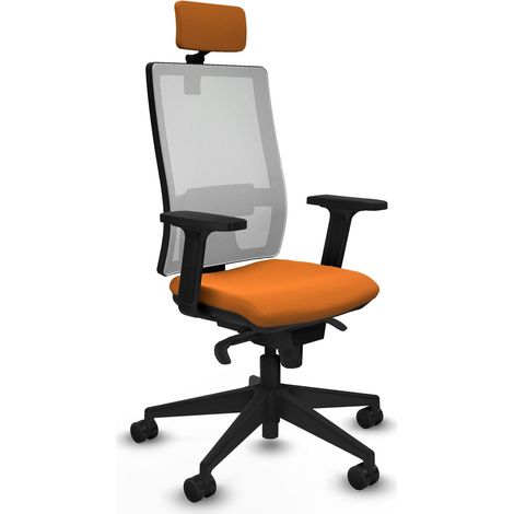 Sedia da ufficio piqueras y crespo Horna bianco mesh similpelle