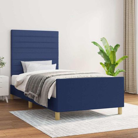 vidaXL Estructura de cama sin colchón tela azul 100x200 cm (1/5)