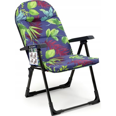 KADAX Gartensessel mit einstellbarer Rücklehne, Relaxstuhl Violett/Grün