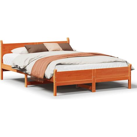 Maison Exclusive - Cama sin colchón madera maciza de pino marrón (1/5)