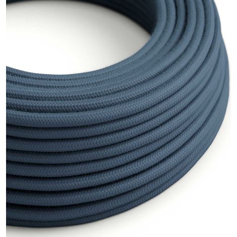 Creative-Cables Cavo elettrico rivestito in tessuto, 3x0,75 mm², 50 m, Grigio Pietra, Rotondo, Cotone