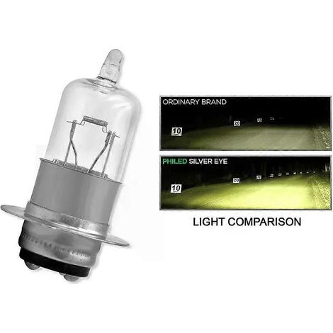Ampoule halogène pour phare de moto 12V ultra-lumineuse H6 T19 P15D blanche/jaune 4500K (1/5)