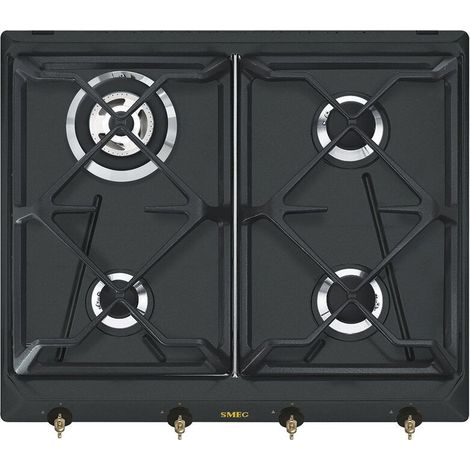 Smeg SRV864AOGH Plaque de cuisson à gaz anthracite 4 foyers