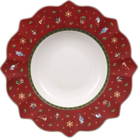 Assiette Creuse Rouge et Blanc, Compatible Micro-Ondes, Vaisselle, Bol, Soupe, Ceramique, Article De Noël, Porcelaine (1/3)