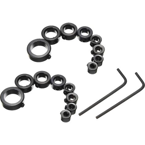 3-16mm Foret Profondeur Butée Anneau Anneau Positionneur Anneau Positionneur Positionneur Durable Foret À Bois avec Clé Hexagonale (16 PCS Profondeur Butée Profondeur Collier) (1/5)